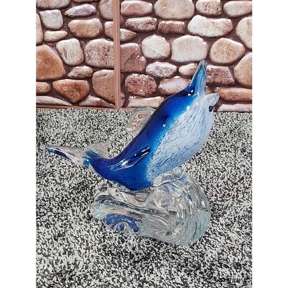 SDS Seapoot Group Blue Dolphin Art Glass - Picture 3 of 6